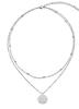 Collar Minimalista de Cuentas Redondas de Doble Capa con Disco para Mujer, Collar con Temperamento de Diseño Nicho, Cadena de Clavícula Moderna