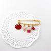 Broche serie fruta fresca de verano durazno té con leche rojo de internet cereza fresa chica insignia pin accesorios de cintura
