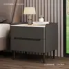 Mesita de Noche de Madera Maciza Hogar Multifuncional Dormitorio Moderno Simple Gabinete de Mesita de Noche Nuevo Gabinete de Almacenamiento de Placa de Roca Simple Moderno