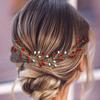 Diadema con cadena suave de perlas y diamantes de imitación, accesorio para el cabello hecho a mano para novias y bodas, disponible en Amazon.