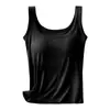 Camisola Cuadrada de Hilo para Mujer con Almohadilla Integrada en el Pecho Base Interior Anti-deslizamiento Talla Grande Algodón Modal Mujer