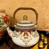 Esmalte Esmalte Bule de Chá Kung Fu Jogo de Chá Doméstico Resistente a Alta Temperatura Fogão de Indução Aquecimento a Fogo Bule de Chá de Esmalte