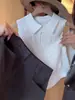 Chaleco de Punto sin Mangas con Cuello Polo Blanco para Mujer, Nuevo Estilo de Verano, Estilo Resort Francés, Elegante, Adelgazante, Top Versátil