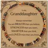 Pulsera Natural de Piedra Imperial para Mujer Regalo con Tarjeta de Bendición de Agradecimiento Pulsera Tejida de Piedra Picasso Hecha a Mano