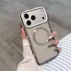 Aplicável à Capa de Celular Magnética Fosca Apple 17 Textura de CD iPhone 16promax À Prova de Queda À Prova de Colisão Dupla Cor Sensação de Pele Capa Protetora