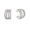 Clip para Hélice Auricular de Cuatro Anillos Diseño de Nicho Simple de Moda Estilo Frío Forma de C Multianillo Clip para Oreja de Tres Anillos Sin Perforación Clip para Hélice Auricular