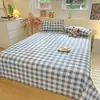 Sábana de Cama Nueva de Algodón Grueso Engrosado con Rayas Simples, Adecuada para Uso Doméstico, Lavable a Máquina, Disponible en Tamaños Individual y Matrimonial, Juego de Tres Piezas para Dormitorio de Estudiantes, Venta al por Mayor