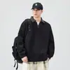 Moletom Solto Falso Duas Peças Manga Longa Outono e Inverno 2025 Masculino Marca de Moda Americana Versátil Tamanho Grande Espessado Top Pesado