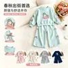 Conjunto de Sudadera de Dibujos Animados para Niñas 2026 Primavera Nuevo de Moda Lindo Sudadera con Lazo y Pantalones Deportivos Conjunto Casual de Dos Piezas