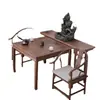Mesa Cuadrada de Nogal Negro Nórdico Toda de Madera Maciza Nueva Mesa de los Ocho Inmortales Estilo Chino Mesa de Té Zen Simple Moderna para Balcón