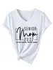 Mãe formando 2027 eu sou Amazon Wish site independente confortável simples elegante camiseta feminina gola V manga curta