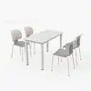 Mesas y Sillas para Cafetería de Estudiantes Escolares, Comedor para Personal de Fábrica de Empresa Comercial, Tienda de Postres y Té de Leche, Juego de Mesa y Sillas de Comedor de Pizarra