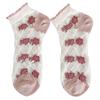 Calcetines de cristal para mujer, calcetines de seda de cristal, calcetines de tulipán rosa, calcetines náuticos de encaje caqui, calcetines de verano finos para mujer