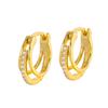 Pendientes de plata de ley 925 con triple aro y circonita para mujer, pequeños, únicos, elegantes, con hebilla para la oreja, joyería delicada y con sentido avanzado.