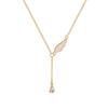 Collar de Fritillaria con Alas para Mujer, Temperamento Suave, Ins Niche, Sentido de Alto Nivel, Cadena para Clavícula de Viento Frío, Colgante de Borla, Joyería