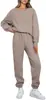 Amazon Conjunto de Suéter Pulóver de Cuello Redondo de Color Sólido para Otoño e Invierno con Pantalones Largos y Sudadera de Manga Larga en Stock, Moda Casual de Alta Gama