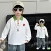 Colección de otoño para niños: elegante y genial polo con cuello de solapa, nueva colección otoño 2026, streetwear moderno y genial para niños, camiseta interior básica