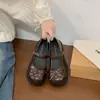 Mary Janes Femininas JK Japonesas Bico Redondo Salto Grosso Plataforma 2026 Primavera/Outono Novos Laço Retro Baixo Sapatos Pequenos de Couro