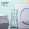 Amazon En Stock Juego de Jarrones de Cristal Nórdico Personalizados Florales Vintage en Relieve Pequeños Jarrones Decoración de Boda