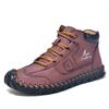 Botas de Cuero con Bloques de Color para Hombre de Gran Tamaño Transfronterizas de Amazon, Botines de Moda Cosidos a Mano para Hombre, Zapatos Casuales con Cordones de Suela Plana