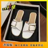 Sandalias Planas Antideslizantes de Suela Suave para Vacaciones en la Playa, Chanclas de Exterior de Moda con Hebilla Cuadrada Estilo Hada, Nuevo Modelo Verano y Otoño 2025
