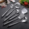 Espátula de aço inoxidável 304 utensílios de cozinha pá de fritar acabamento jateado colher de sopa para cozinhar pá de fritar conjunto de utensílios de cozinha LOGO personalizável