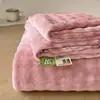 Conjunto de lençol de cama novo 2026, cor sólida, espesso, veludo de leite, com acolchoado grande, amigável à pele, macio e quente, conjunto de cama de inverno de três peças