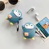 Para AirPods 1ª/2ª geração capa protetora de silicone de pinguim para mochila capa protetora de fone de ouvido Bluetooth sem fio de desenho animado em pé