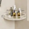Estante de almacenamiento para baño, estante triangular de pared sin taladro para almacenamiento en la pared del inodoro, lavabo y lavamanos
