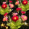 Luces Solares para Suelo de Flor de Loto para Jardín, Luces de Atmósfera de Flores Rojas, Rosas, Amarillas y Moradas, Luces Impermeables para Césped al Aire Libre, Venta Directa del Fabricante