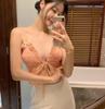 2025 Novo Verão Estilo Coreano Estilo Ins Sexy Sexy Desejo Puro Cintura Exposta Estilo Desejo Puro Maiô de Alto Padrão com Fenda para Mulheres