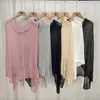 Suéter Fino de Verano para Mujer Estilo Capa con Mangas Murciélago, Top Casual de Punto, Venta al por Mayor Directa de Fábrica