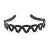 Zhuo Mingxia Variedad de Café Negro Fondo Ondulado Diademas Anchas Delgadas Diademas de Baño Diademas Unisex para Lavado de Cara Fabricante Venta al por Mayor