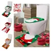 Decoración Navideña para Tapa de Inodoro de Nuevo Producto Transfronterizo Papá Noel Muñeco de Nieve Reno Baño Decoración de Tapa de Inodoro de Dos Piezas