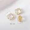 Banho de Cobre com Ouro Real, Incrustado com Cristal Branco Natural, Caixa Mágica Oca de Múltiplas Passagens DIY Acessórios para Rosto de Joias de Colar Feito à Mão