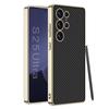 Funda protectora de cuero galvanizado para Samsung S25 Ultra, resistente a caídas y sencilla.