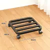 Carro de placa de hierro, carrito tortuga, plataforma larga móvil con ruedas universales, mini remolque para transportar mercancías, polea deslizante, forma redonda