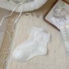 Primavera y Verano Nuevo Estilo Miu Calcetines de Encaje Hechos a Mano para Niña Color Sólido Algodón Peinado Combinables Calcetines Blancos para Mujer