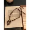 Caracol Trepando Casa Estampado Leopardo Maillard Cadena para Suéter Cadena Clavicular Accesorios para Mujer Otoño e Invierno Diseño de Nicho