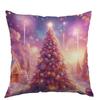 Funda de Cojín Navideña Nueva Temu Poliéster Estampado de Árbol de Navidad Transfronteriza Funda de Cojín para el Hogar Funda de Cojín para Sofá de Sala de Estar