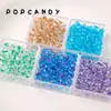 Preciosos Cuentas de Arroz Importadas Cuentas de Cacahuete de Vidrio Rellenas con Núcleo Teñido en Núcleo Accesorios para Joyería Pulsera Hecha a Mano DIY Colgante