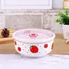 Pote Cerâmico para Conservar Alimentos Frescos, Marmita Especial para Micro-ondas, Pote para Conservar Alimentos com Tampa, Vedação para Geladeira, Pote para Almoço do Trabalho, Pote para Macarrão Instantâneo