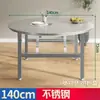 Mesa plegable extra gruesa de acero inoxidable, Mesa grande para puesto de comida, Mesa de comedor redonda para apartamentos pequeños, Casas de alquiler y uso doméstico rural