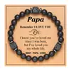 Amazon Explosions Pulsera para Hombre Pulsera de Piedra Volcánica Cuadrada Mate Regalo del Día del Padre Pulsera con Tarjeta para Papá