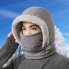 Gorro Lei Feng de Plumón para Mujer en Otoño e Invierno, Calentador de Cuello Engrosado Integrado, Gorro Cálido y a Prueba de Frío, Mascarilla Facial, Gorro Cortavientos para Ciclismo, para Hombre