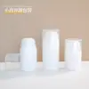 Garrafa a Vácuo Quadrada Descartável de PP com Boca Curva, Garrafa para Embalagem de Cosméticos, Garrafa Vazia para Dosagem, Garrafa Isolante para Líquido de Base Loção