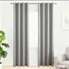 Cortinas Blackout Transfronteiriças Amazon América do Norte Estilo Nórdico e Sul-Asiático Cor Sólida Algodão Acabamento Blackout para Sala de Estar e Quarto