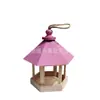 Comedero de Madera para Mascotas Jaula para Pájaros Jaula de Madera para Tigre Loro Jaula de Red para Pinzones Casa para Pájaros Thrushcross Nido de Pájaro de Pino