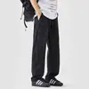 Pantalones de senderismo de seda de hielo de secado rápido, soft shell para hombre, verano, finos, retro americano, rectos, tipo cargo, holgados, de pierna ancha