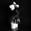 Lemon Story Lencería Sexy Pequeño Diablo Sexy Femenino Negro Despegue Libre Uniforme de Cuero Patentado Vestido de Tentación 8082